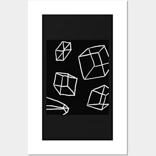 monochromatic geometry figures  print Posters and Art